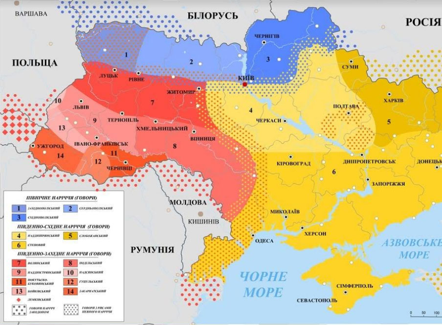 Мапа діалектів української мови